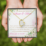 The Bond Between An Aunt And Niece I Love You So Much Forever Love Heart Pendant Necklace - Aunt And Niece Gifts