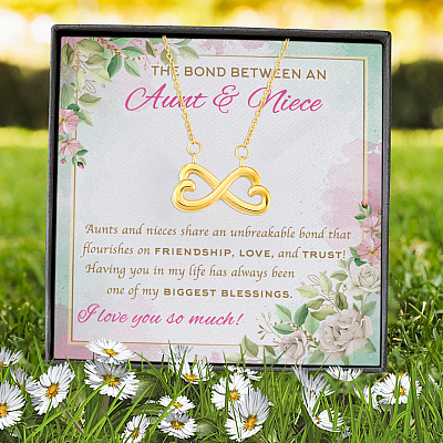 The Bond Between An Aunt And Niece I Love You So Much Infinity Heart Pendant Necklace - Aunt And Niece Gifts