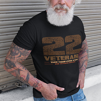 Alternative view of 22 Veterans A Day Shirt - Veteran Awareness Shirt - Veteran Lives Matter Shirt - End Veteran Suicide Shirt