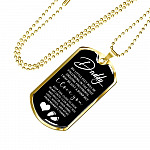 Father's Day Baby Bump Daddy My Little Feet I Love You from Mommy's Tummy Dog Tag Pendant Necklace