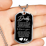 Father's Day Baby Bump Daddy My Little Feet I Love You from Mommy's Tummy Dog Tag Pendant Necklace