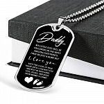 Father's Day Baby Bump Daddy My Little Feet I Love You from Mommy's Tummy Dog Tag Pendant Necklace