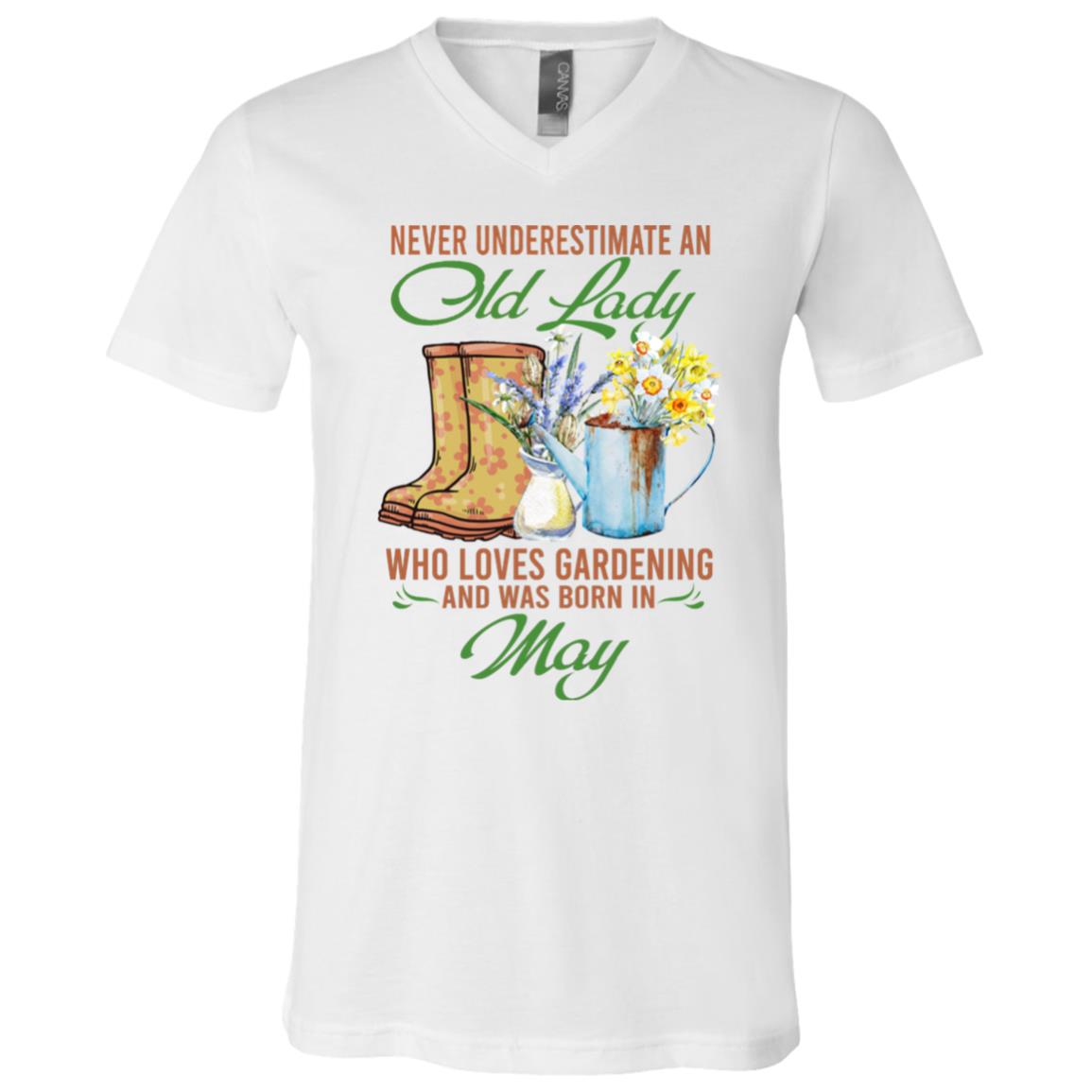 Never Underestimate an Old 5, White, V-Neck T-Shirt