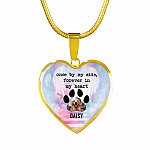 Personalized Photo Once By My Side Forever In My Heart Quote In Memory Of Dog Pet Remembrance Heart Necklace