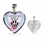 Personalized Photo Once By My Side Forever In My Heart Quote In Memory Of Dog Pet Remembrance Heart Necklace