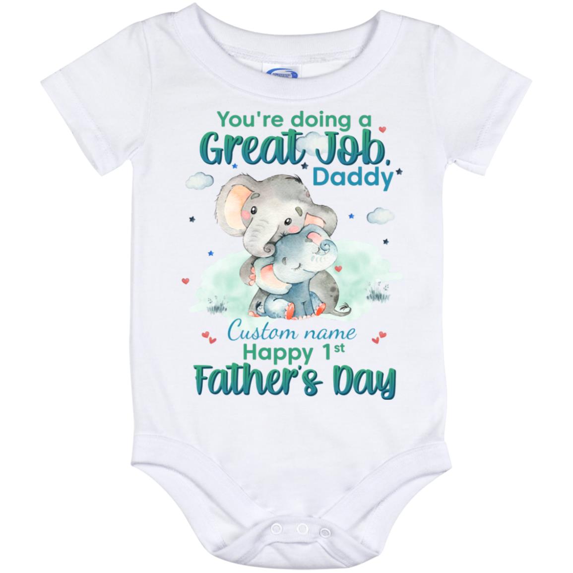 Elephant Baby Onesie, White, Baby Onesie - 12 Month