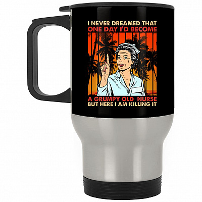 14 oz. Silver Travel Mug