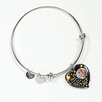 Personalized Photo My Mind Still Talks to You Memorial Butterfly Heart Pendant Necklace - Bangle