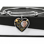 Personalized Photo My Mind Still Talks to You Memorial Butterfly Heart Pendant Necklace - Bangle