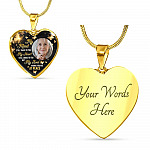 Personalized Photo My Mind Still Talks to You Memorial Butterfly Heart Pendant Necklace - Bangle