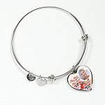Personalized Photo My Mind Still Talks to You Memorial Cardinal Heart Pendant Necklace - Bangle
