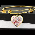 Personalized Photo My Mind Still Talks to You Memorial Cardinal Heart Pendant Necklace - Bangle