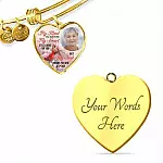 Personalized Photo My Mind Still Talks to You Memorial Cardinal Heart Pendant Necklace - Bangle