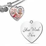Personalized Photo My Mind Still Talks to You Memorial Cardinal Heart Pendant Necklace - Bangle