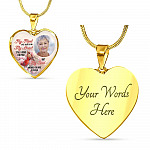 Personalized Photo My Mind Still Talks to You Memorial Cardinal Heart Pendant Necklace - Bangle