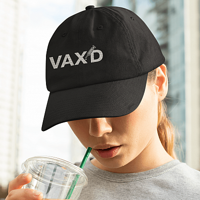 Alternative view of Vax'd Vaccinated Twill Cap - High-Profile Snapback Hat - Trucker Hat