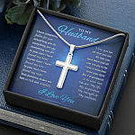 From Wife To My Husband I Have Completely Fallen For You Everything You Do Artisan Crafted Cross Necklace