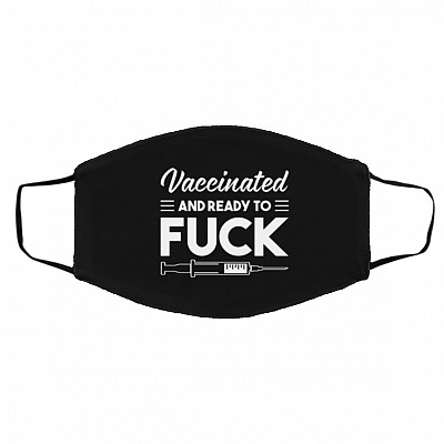 vaccinated mask, White, Cloth Face Cover – Medium/Large