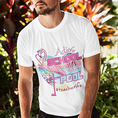 Alternative view of Adios School Hello Pool Teacher Life T-Shirt