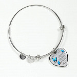 Personalized Butterflies My Mind Still Talk To You And My Heart Still Looks For You Heart Pendant Necklace-Bangle