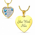 Personalized Butterflies My Mind Still Talk To You And My Heart Still Looks For You Heart Pendant Necklace-Bangle