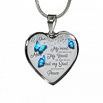 Personalized Butterflies My Mind Still Talk To You And My Heart Still Looks For You Heart Pendant Necklace-Bangle