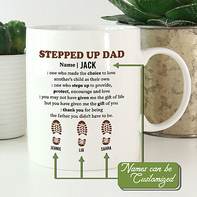 Alternative view of Personalized Stepped Up Dad One Who Made The Choice Coffee Mug - Father's Day Gift To My Step Dad