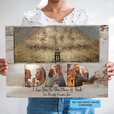 Personalized Photo To Best Dad Ever The Man The Myth The Legend Father's Day Quote Custom Image Canvas Poster