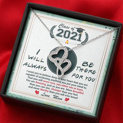 Class Of 2021 Friends I Will Always Be There For You You Are Amazing Just As You Are Double Hearts Necklace