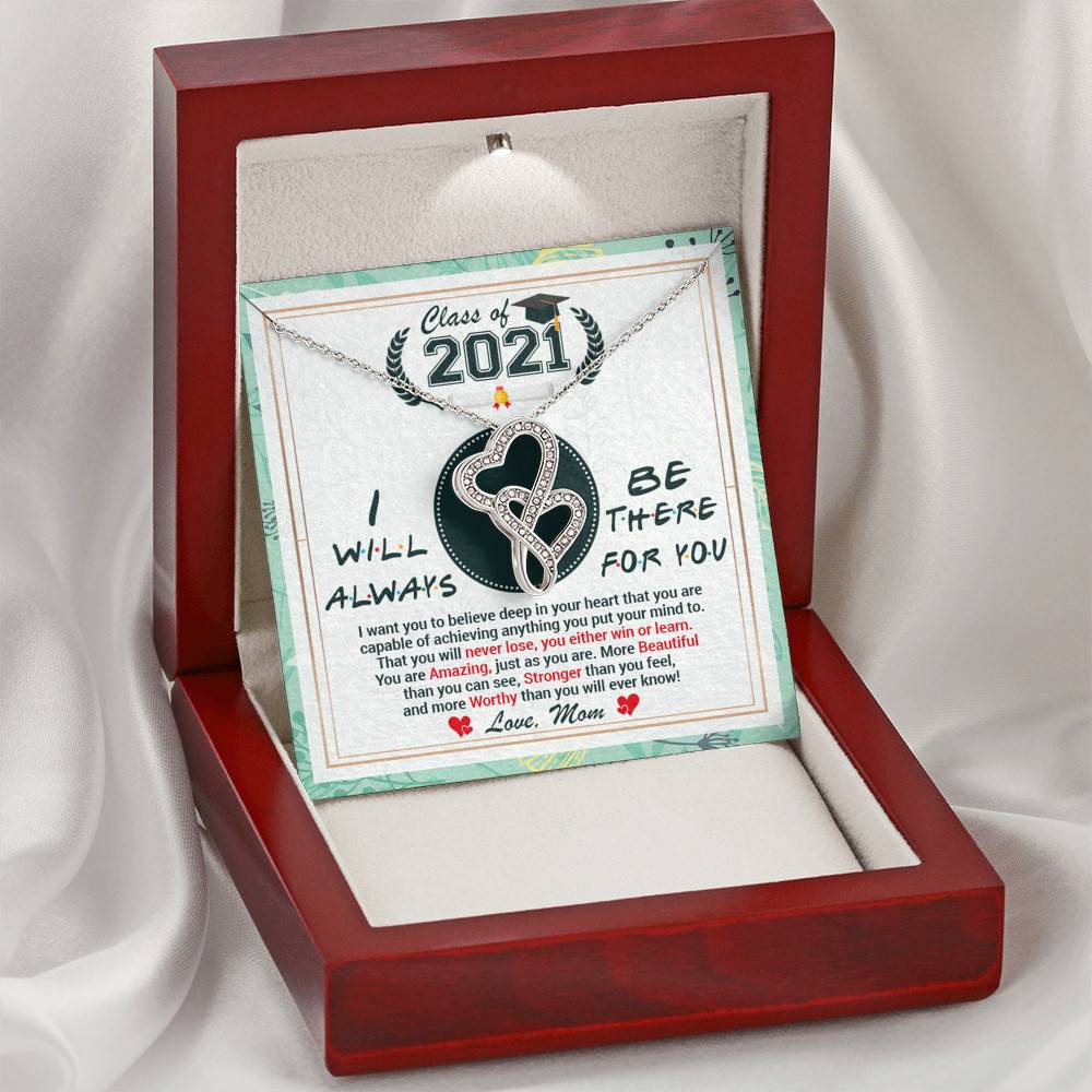 Class Of 2021 Friends I Will Always Be There For You You Are Amazing Just As You Are Double Hearts Necklace