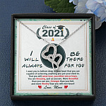 Class Of 2021 Friends I Will Always Be There For You You Are Amazing Just As You Are Double Hearts Necklace