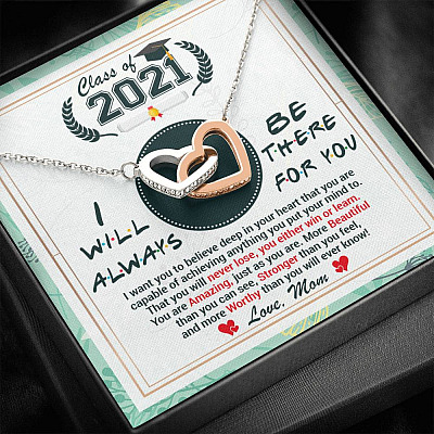 Class Of 2021 Friends I Will Always Be There For You You Are Amazing Just As You Are Joined Interlocking Hearts Necklace