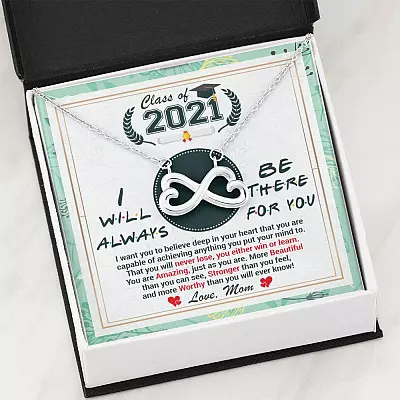 Class Of 2021 Friends I Will Always Be There For You You Are Amazing Just As You Are Infinity Heart Pendant Necklace