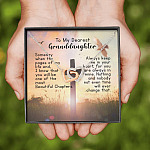 To My Dearest Granddaughter Interlocking Hearts Pendant Necklace - Gift For Granddaughter