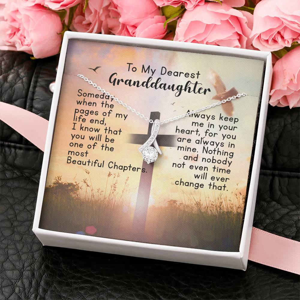 To My Dearest Granddaughter Alluring Beauty Pendant Necklace - Gift For Granddaughter