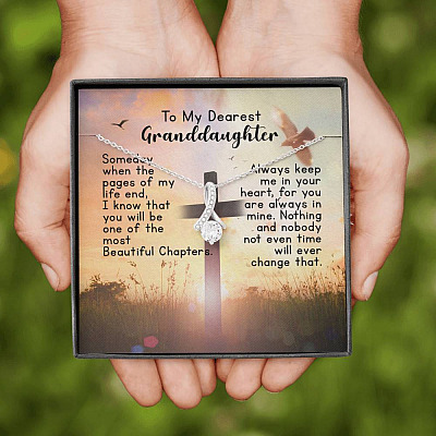 To My Dearest Granddaughter Alluring Beauty Pendant Necklace - Gift For Granddaughter