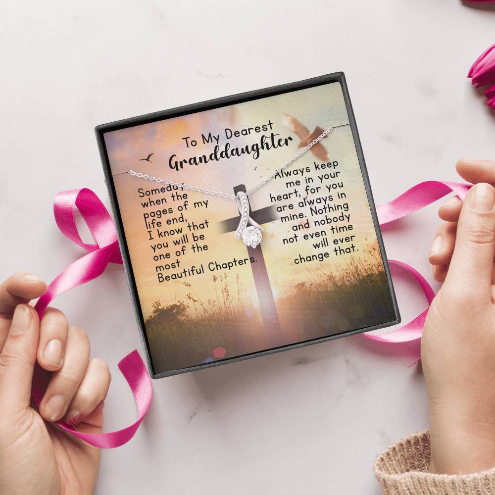 To My Dearest Granddaughter Alluring Beauty Pendant Necklace - Gift For Granddaughter
