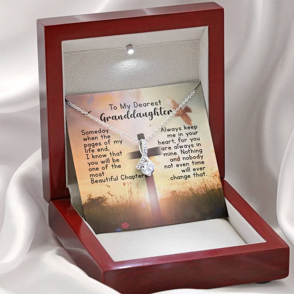 To My Dearest Granddaughter Alluring Beauty Pendant Necklace - Gift For Granddaughter