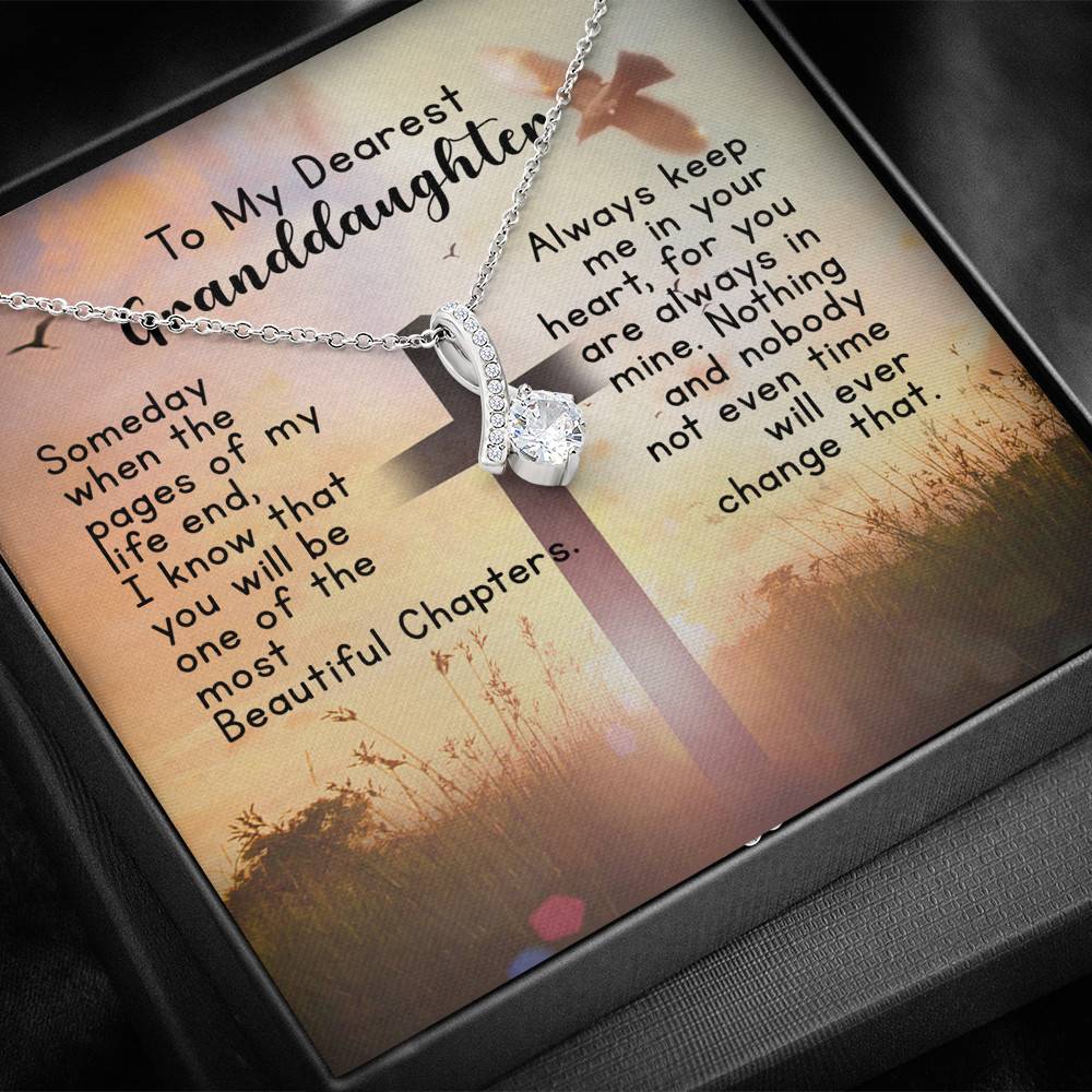 To My Dearest Granddaughter Alluring Beauty Pendant Necklace - Gift For Granddaughter