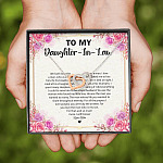 To My Daughter In law we Both Love The Same Man Interlocking Hearts Pendant Necklace - Gift For Daughter In Law Gift