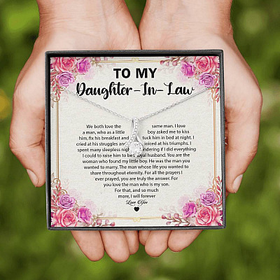 To My Daughter In law we Both Love The Same Man Alluring Beauty Pendant Necklace - Gift For Daughter In Law Gift