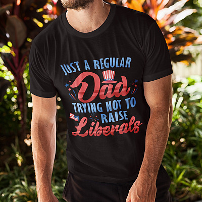 Alternative view of Trump Supporter Conservative Dad Just A Regular Dad Trying Not To Raise Liberals T-Shirt - V-Neck Tee