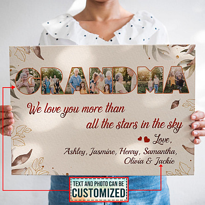 Alternative view of Personalized Photo Grandma We Love You More than All the Star in The Sky Memorable Canvas Prints - Unframed Poster