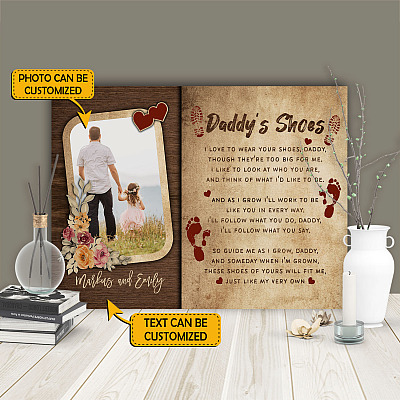 Alternative view of Custom Photo Daddy's Shoes Father and Baby Framed Canvas - Unframed Poster - Home Decor Wall Art