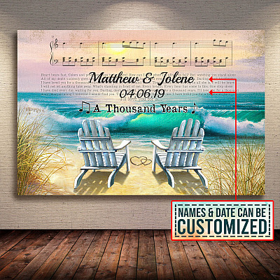 Personalized A Thousand Years Framed Canvas - Unframed Poster - Custom Name Lyrics Home Decor