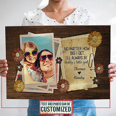 Alternative view of Custom Photo No Matter How Big I Get I Will Always Be Daddy's Little Girl Framed Canvas
