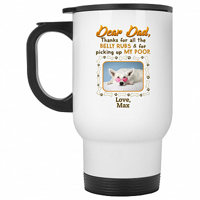 14 oz. White Travel Mug