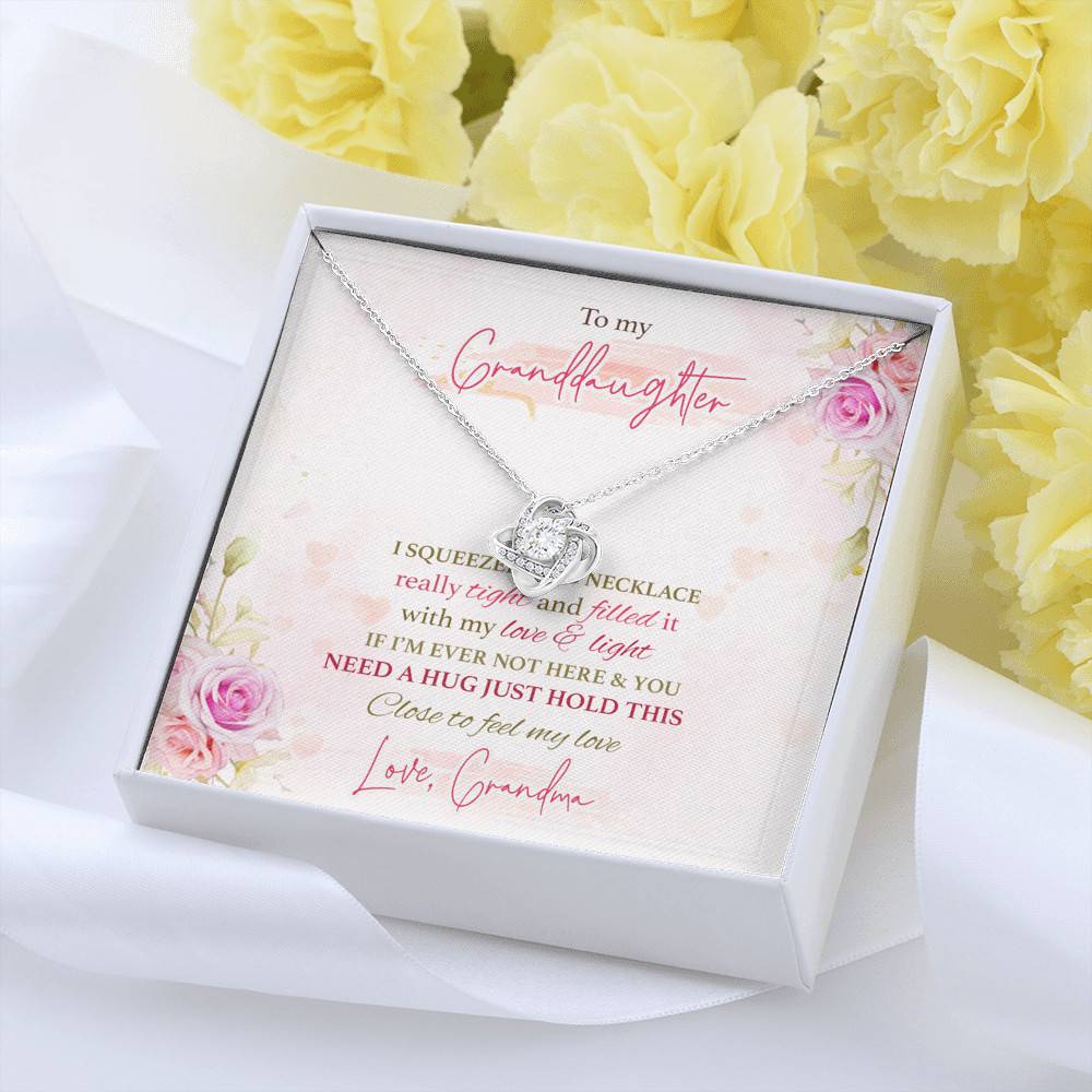 To My Granddaughter I Squeezed This Necklace Really Tight From Grandma Love Knot Necklace