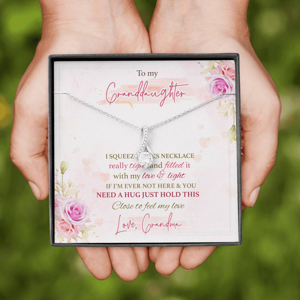 To My Granddaughter I Squeezed This Necklace Really Tight From Grandma Alluring Beauty Necklace