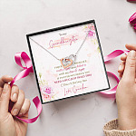 To My Granddaughter I Squeezed This Necklace Really Tight From Grandma Interlocking Hearts Pendant Necklace